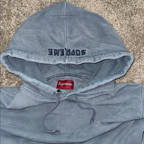 Supreme Washed Blue Hoodie - Picture 1 of 5